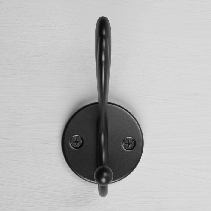Крючок мебельный CAPPIO WING, двухрожковый, цвет черный - фотография № 3
