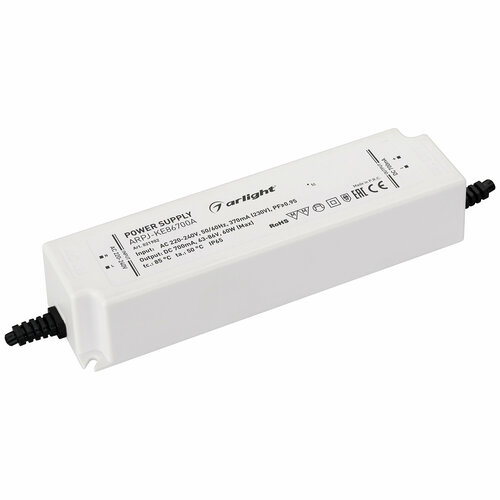 Блок питания ARPJ-KE86700A (60W, 700mA, PFC) (Arlight, IP65 Пластик, 5 лет) Артикул 021902