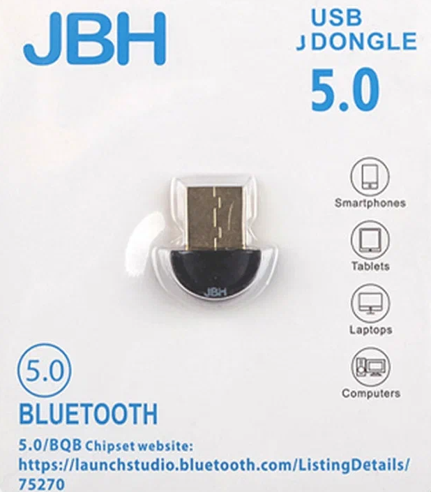 Беспроводной адаптер JBH BT-06 с Bluetooth 5.0 и USB Черный