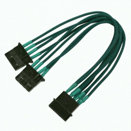 разветвитель nanoxia 4 pin molex в 2 х 4 pin 0 2 м 1 шт черный Разветвитель Nanoxia 4-pin MOLEX в 2 х 4-pin MOLEX, 20sm Green (NX4PY2EG)