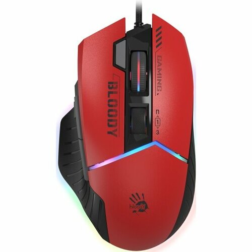 Мышь A4TECH Bloody W95 Max Sports красный/черный (W95 MAX SPORTS RED) игровая беспроводная мышь a4tech bloody r90 plus 5000 dpi игровая оптическая беспроводная usb черный