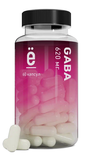 GABA (гамма-аминомасляная кислота), ё/батон, 500 мг вещества в капсуле, 60 капсул