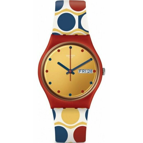 фото Наручные часы swatch, бордовый, красный