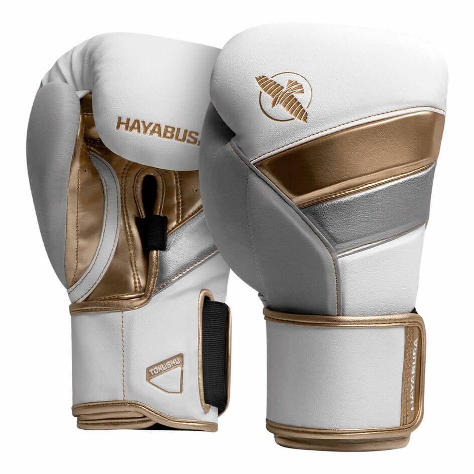 Перчатки боксерские HAYABUSA T3 Boxing Gloves, 10 унций, бело-золотые