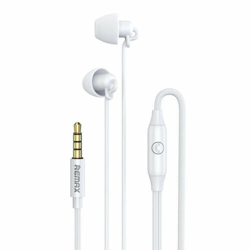 Наушники внутриканальные Remax RM-208 микрофон кнопка ответа кабель 12м Jack 35mm белый 79000₽