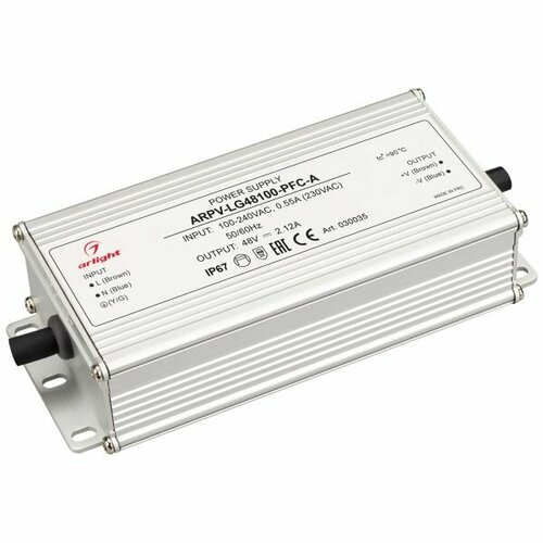 Блок питания Arlight ARPV-LG48100-PFC-A 48V 2.12A 100W IP67 030035 блок питания arlight arpv lg48100 pfc a 48v 2 12a 100w ip67 030035