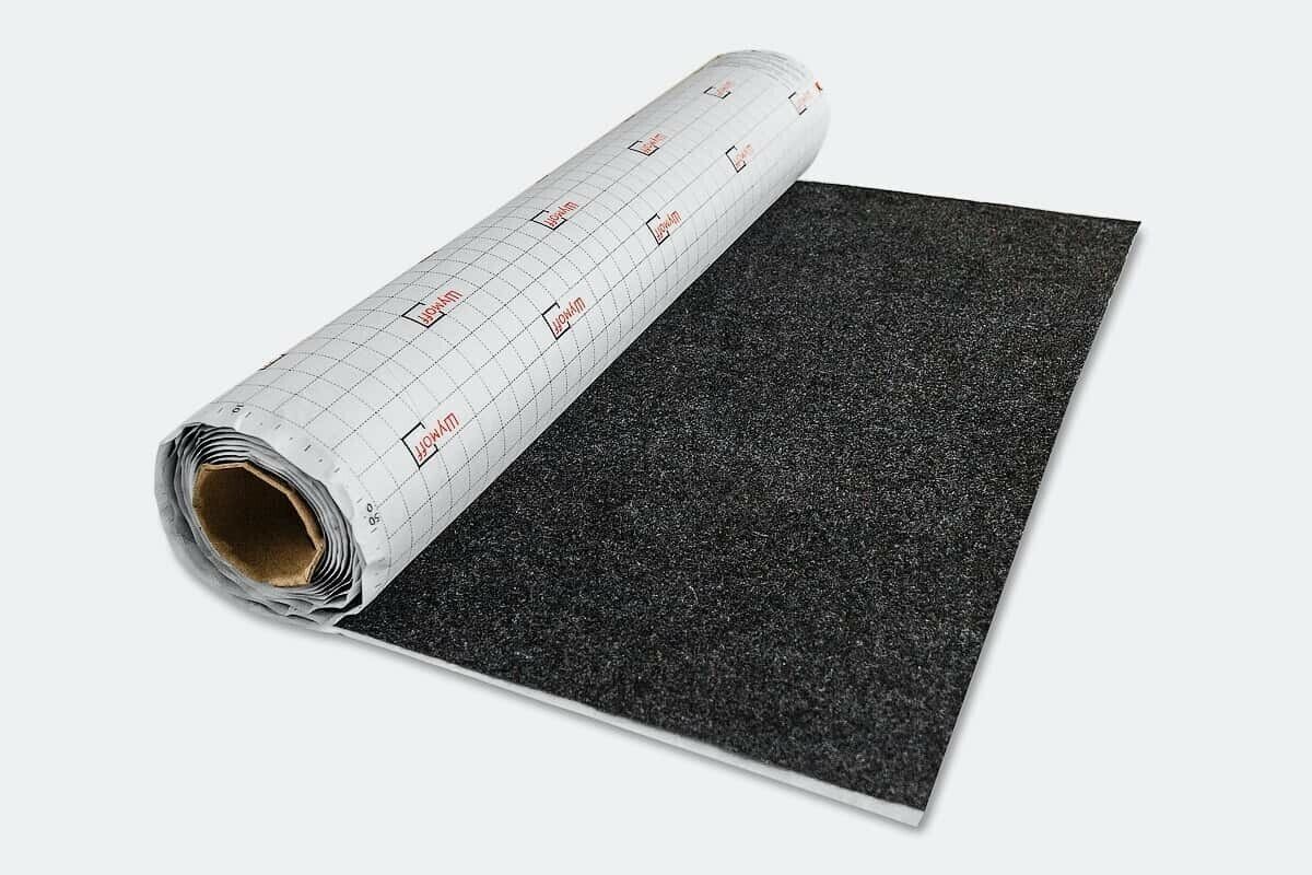 Самоклеящийся карпет Графит (0,7 х 2 п. м,) Шумоff Акустик / Шумфф Acoustic