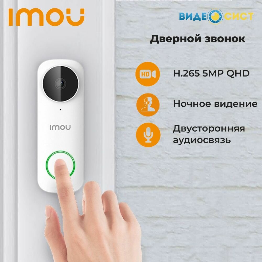 Вызывная панель видеодомофона wifi 5Мп IMOU DB61i-W-D4P-imou Встроенный микрофон и динамик