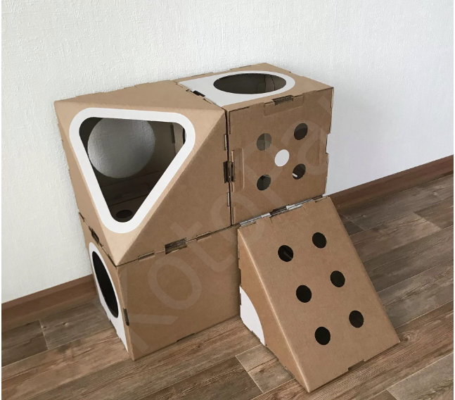 Набор домиков-коробок из картона для кошек - фотография № 4