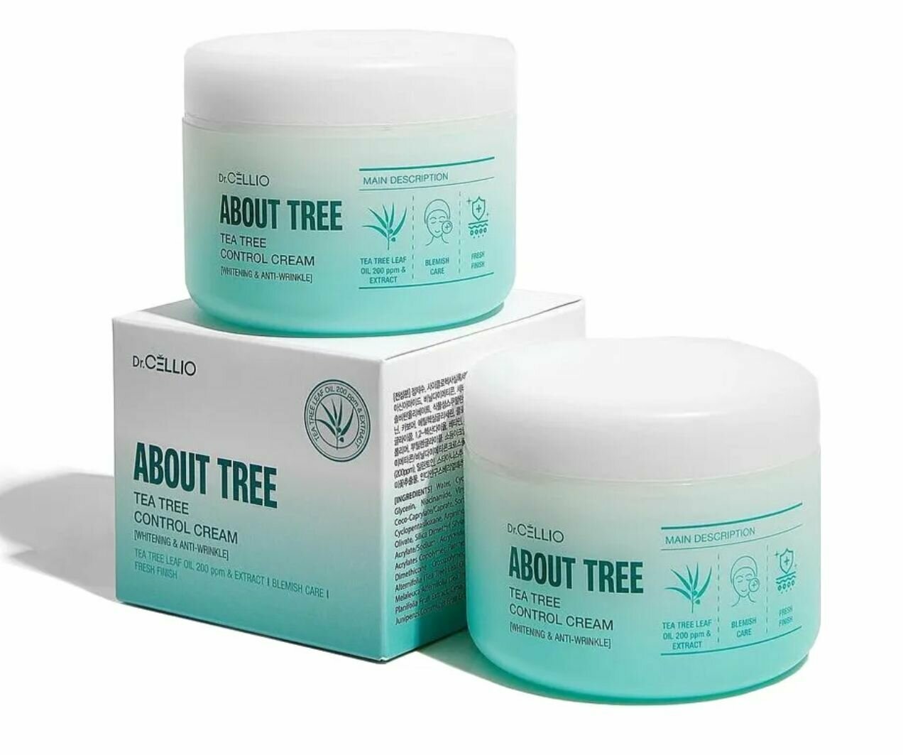 Крем для лица Dr.CELLIO About Tree Teatree Control Cream Whitening & Anti-Wrinkle - фото №4