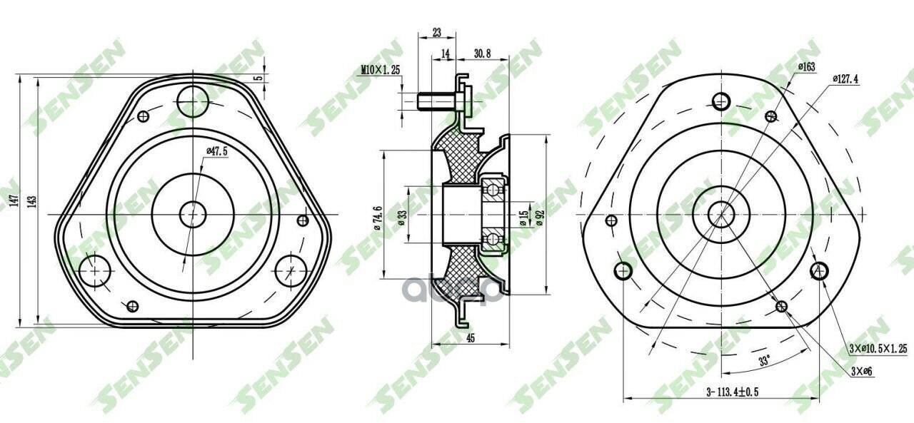 Опора Амортизатора Переднего Toyota Corolla Ee90/Ae92 87-92 Sensen арт. M61197