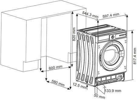 Встраиваемая стиральная машина KRONA ZIMMER 1200 7K WHITE - фотография № 2