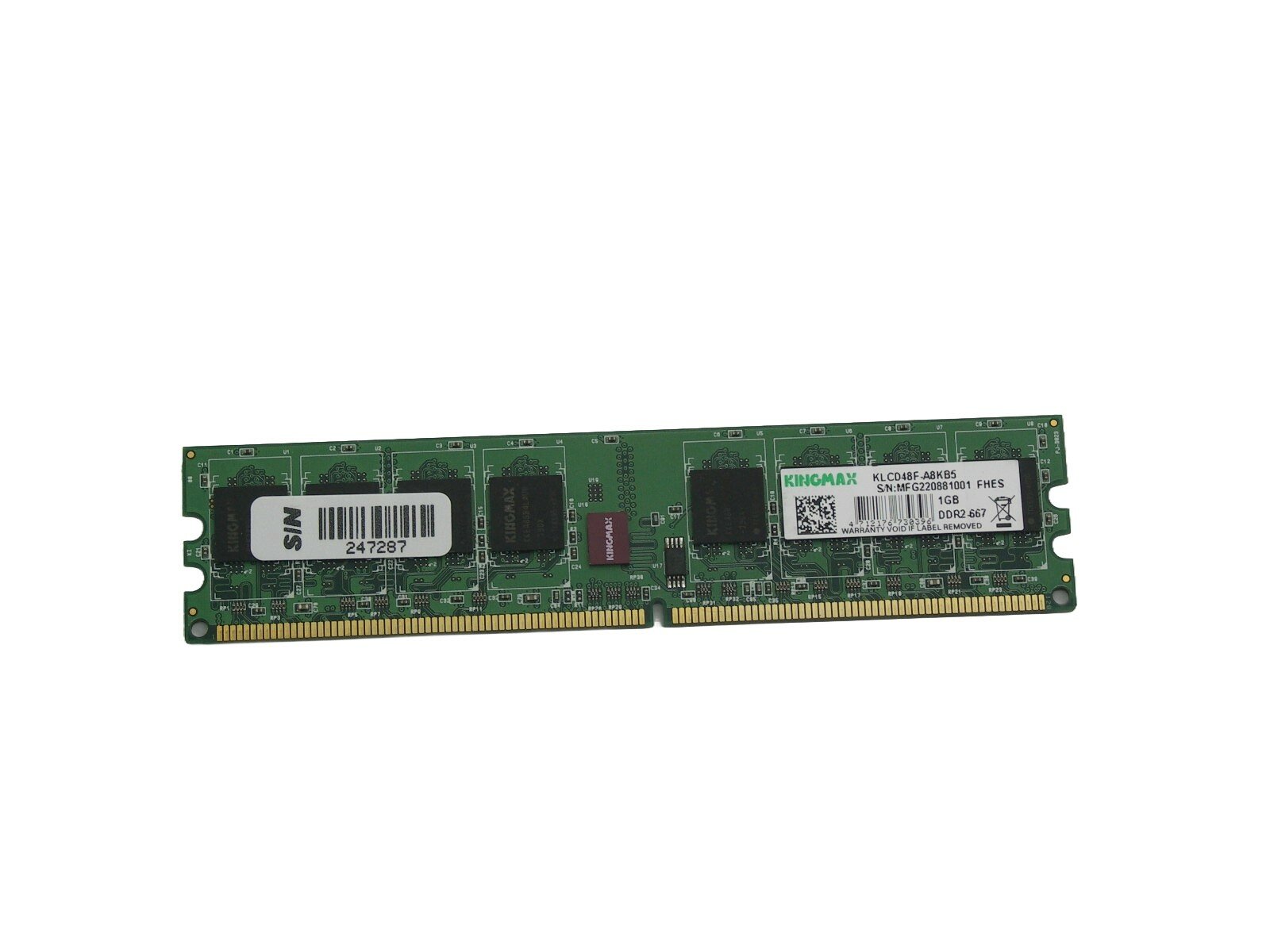 Модуль памяти DIMM DDR2 1Gb PC-5300 Kingmax KLCD48F-A8KB5