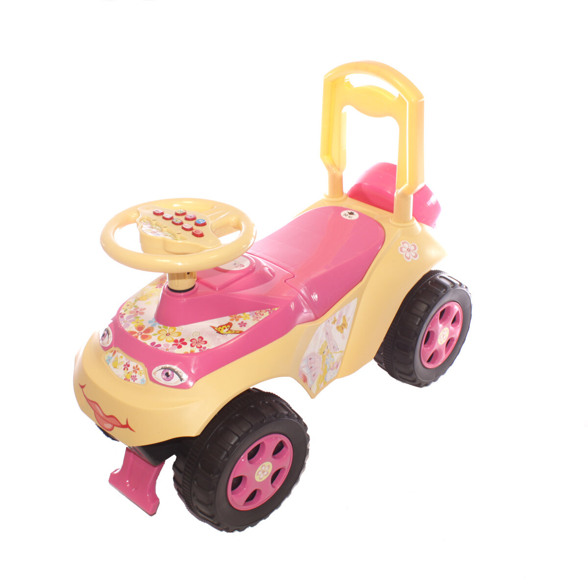 KG0118/R/07 Машинка для катания "Автошка” с музыкальным рулем, розово-бежевый (0142/07), Doloni