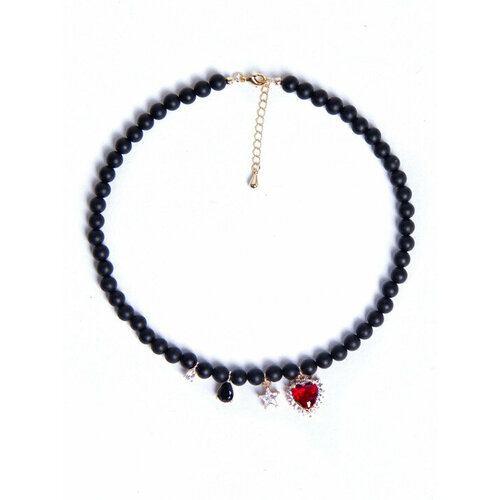 Колье НА ЦАЦКАХ, фианит, красный, золотой