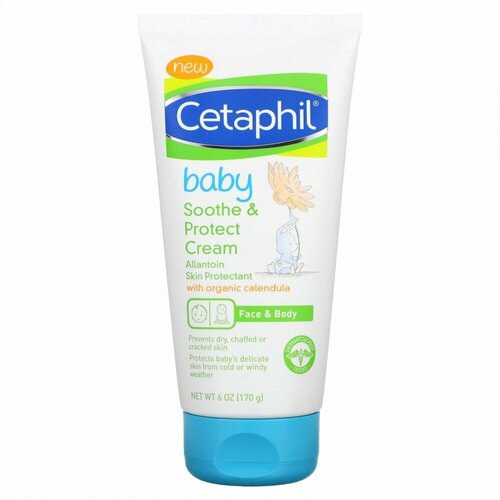 Cetaphil, Детский, успокаивающий и защитный крем с органической календулой, 170 г (6 унций)