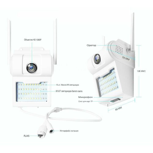 Водонепроницаемая IP-камера c прожектором и датчиком движения Wall Lamp Camera 305000₽
