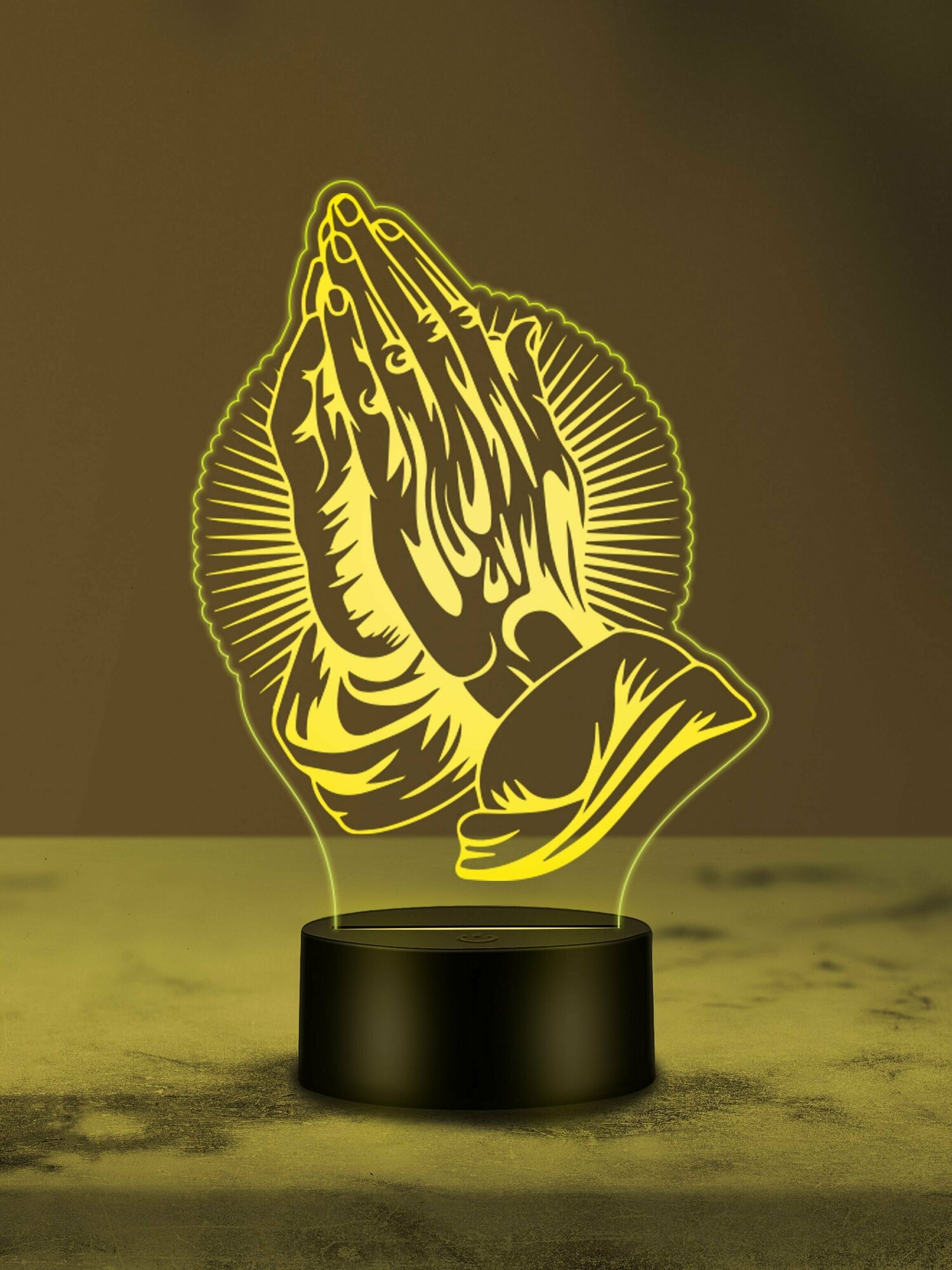 Ночник "Молитва" ночная лампа, 3Д светильник, ладони - фотография № 4