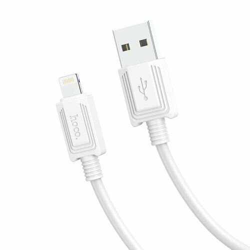 USB кабель HOCO X73 Lightning 8-pin 2.4А силикон 1м (белый) usb кабель hoco x73 type с – lightning 8 pin 3а pd27w силикон 1м белый