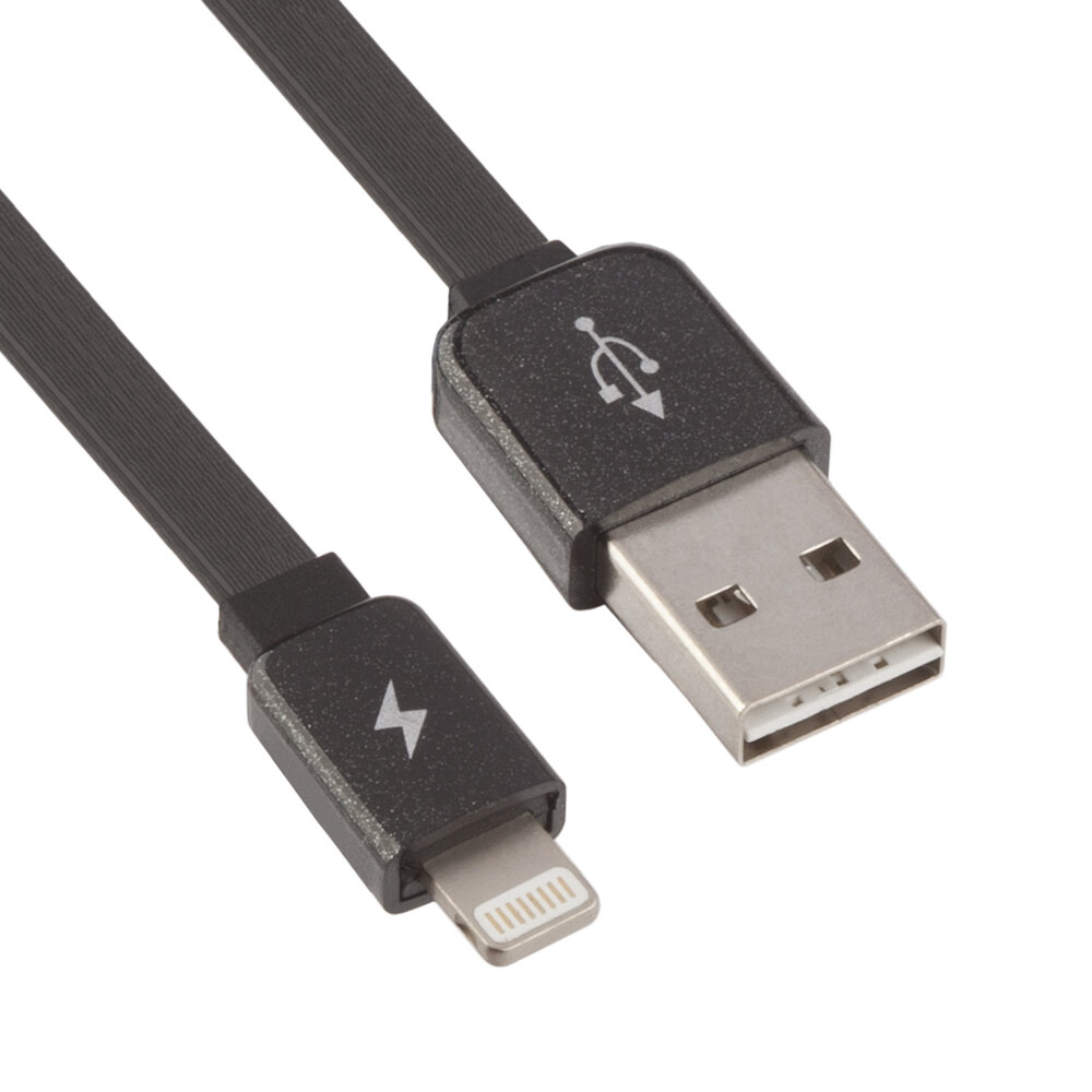 USB Дата-кабель REMAX для Apple 8 pin плоский Safe&Speed черный