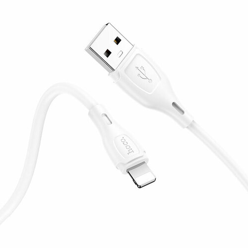 USB кабель HOCO X61 Ultimate silicone USB - Lightning 2.4А 1м белый кабель usb hoco x61 ultimate silicone usb lightning 2 4а 1м белый