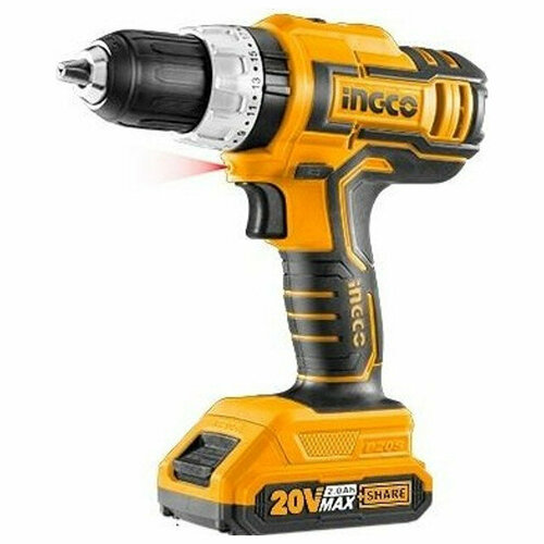 Дрель-шуруповерт ударная INGCO CIDLI20031 Li-Ion 2Ач 55Нм 1289000₽
