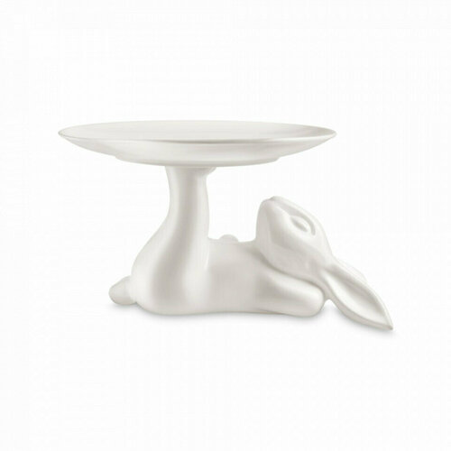 Блюдо для торта «Кролик», 31 см, фарфор, белый D115 Кролики