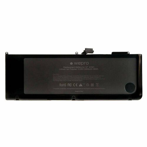 Аккумулятор Wepro для MacBook Pro 15 A1286, Mid 2009 - Mid 2010, стандартная ёмкость 5300 mAh