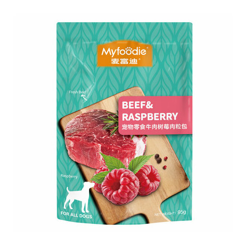 MYFOODIE DOG Пауч для собак Говядина малина 95 гр 10420111 161₽