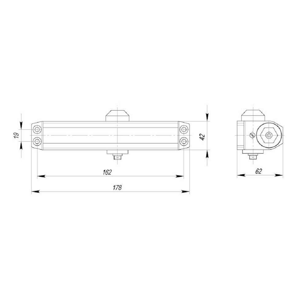 Доводчик дверной Ajax DCTR50-100 (TDR-100) 50-100кг WH белый