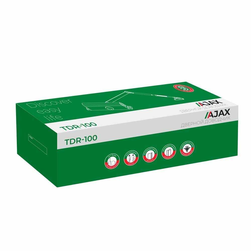 Доводчик дверной Ajax DCTR50-100 (TDR-100) 50-100кг WH белый