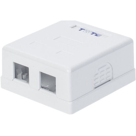 Коробка настенная Twt Lanmaster 2 порта RJ-45 кат. 5е, UTP, белая (-SA2-WH)