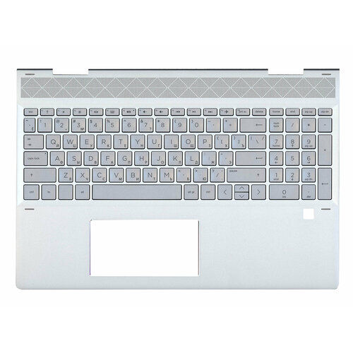 Клавиатура (топ-панель) для ноутбука HP Envy 15-DR 15-DS серебристый с серебристым топкейсом FPR клавиатура топ панель для ноутбука hp envy 15 dr 15 ds черная с черным топкейсом