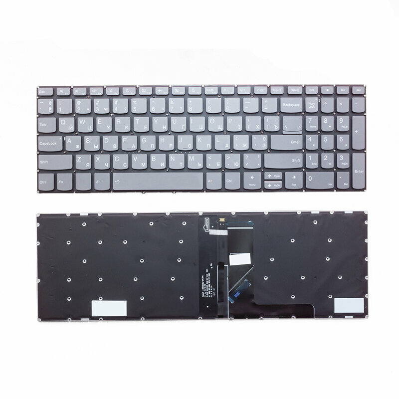 Клавиатура для ноутбука Lenovo ideapad 330s 15 серая без рамки с подсветкой