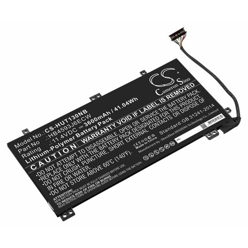 Аккумулятор CameronSino CS-HUT130NB для Huawei MateBook 13, MateBook 13 i7, MateBook13 2020 (HB4593J6ECW) 3600mAh