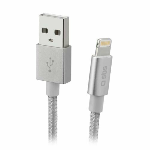 Sbs-mobile SBS Mobile Кабель Lightning USB MFI, металлический разъем, 1 м, серебристый