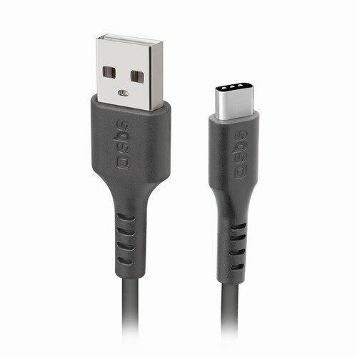 SBS Mobile зарядный кабель USB 3.0 Type-C для зарядки, длина 1,5 м, черный