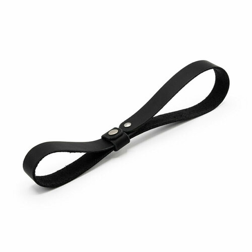 Ручка-петля для шкаф-кроватей черная, натуральная кожа