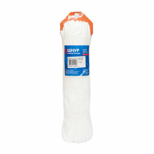 Шнур вязано-плетеный с сердечником ООО шнурком 8В520,20,100 8мм 20м белый