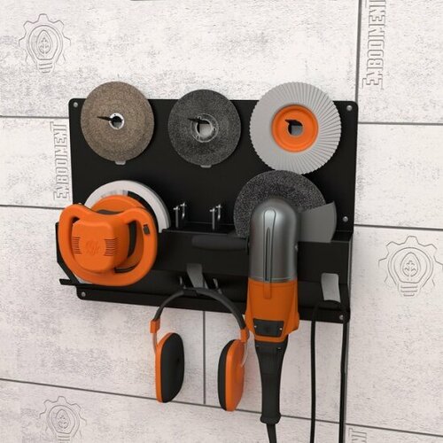 Держатель органайзер Embodiment для угловых шлифмашинок и отрезных дисков настенный с крючками 2699₽