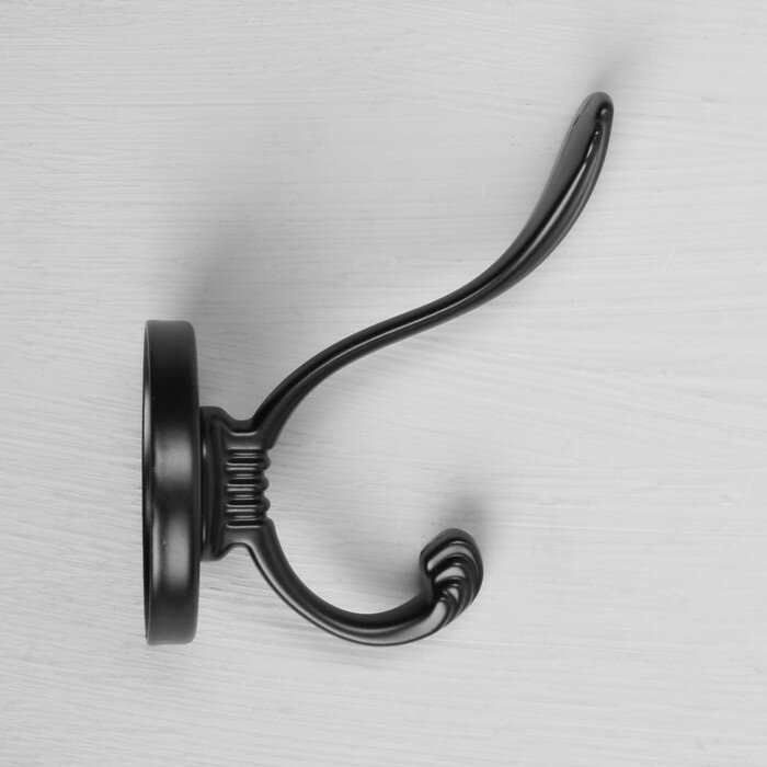 Крючок мебельный CAPPIO GRACE, двухрожковый, цвет черный - фотография № 5