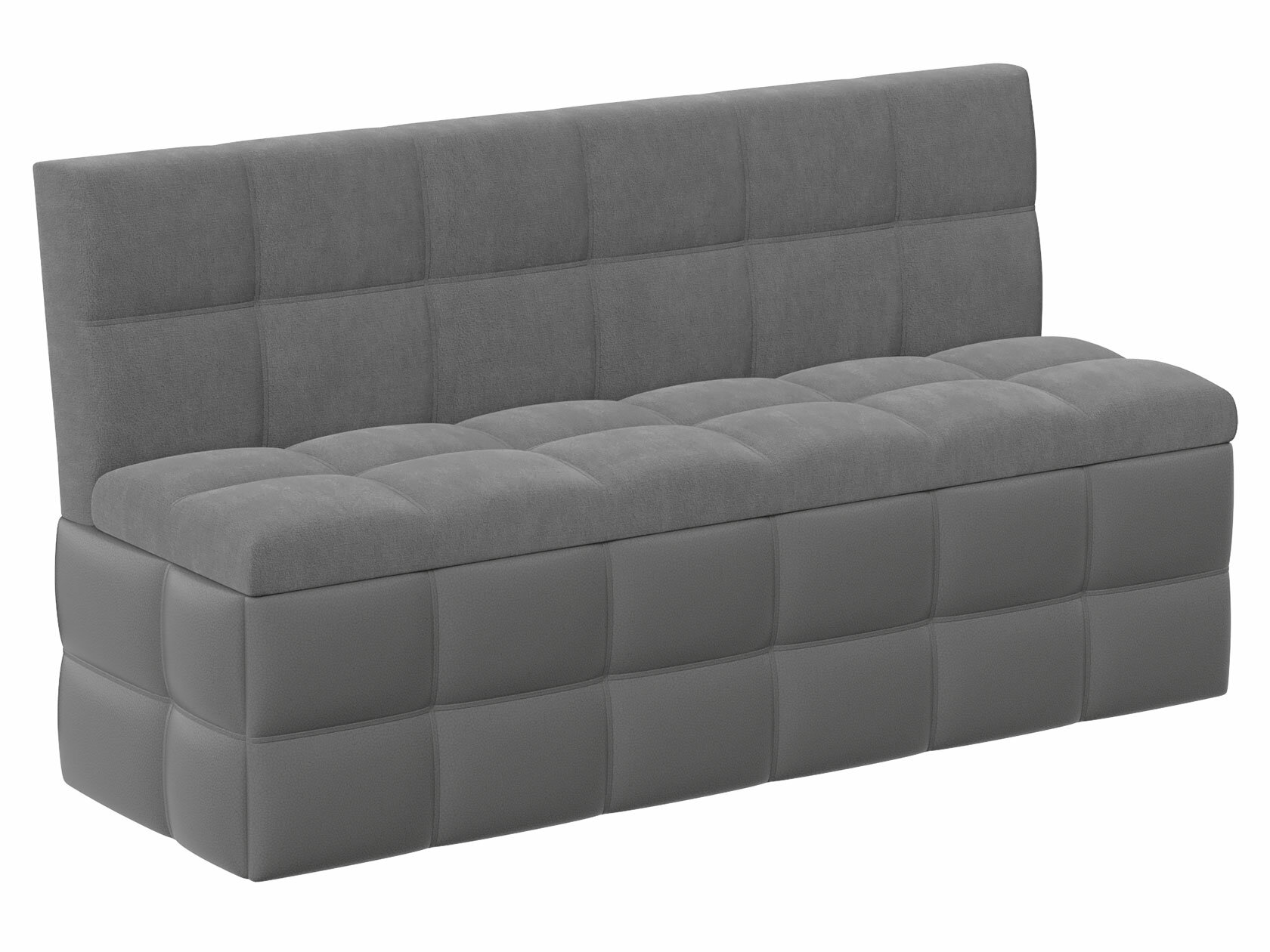 фото Кухонный диван ТриЯ Домино Серый, экокожа, велюр