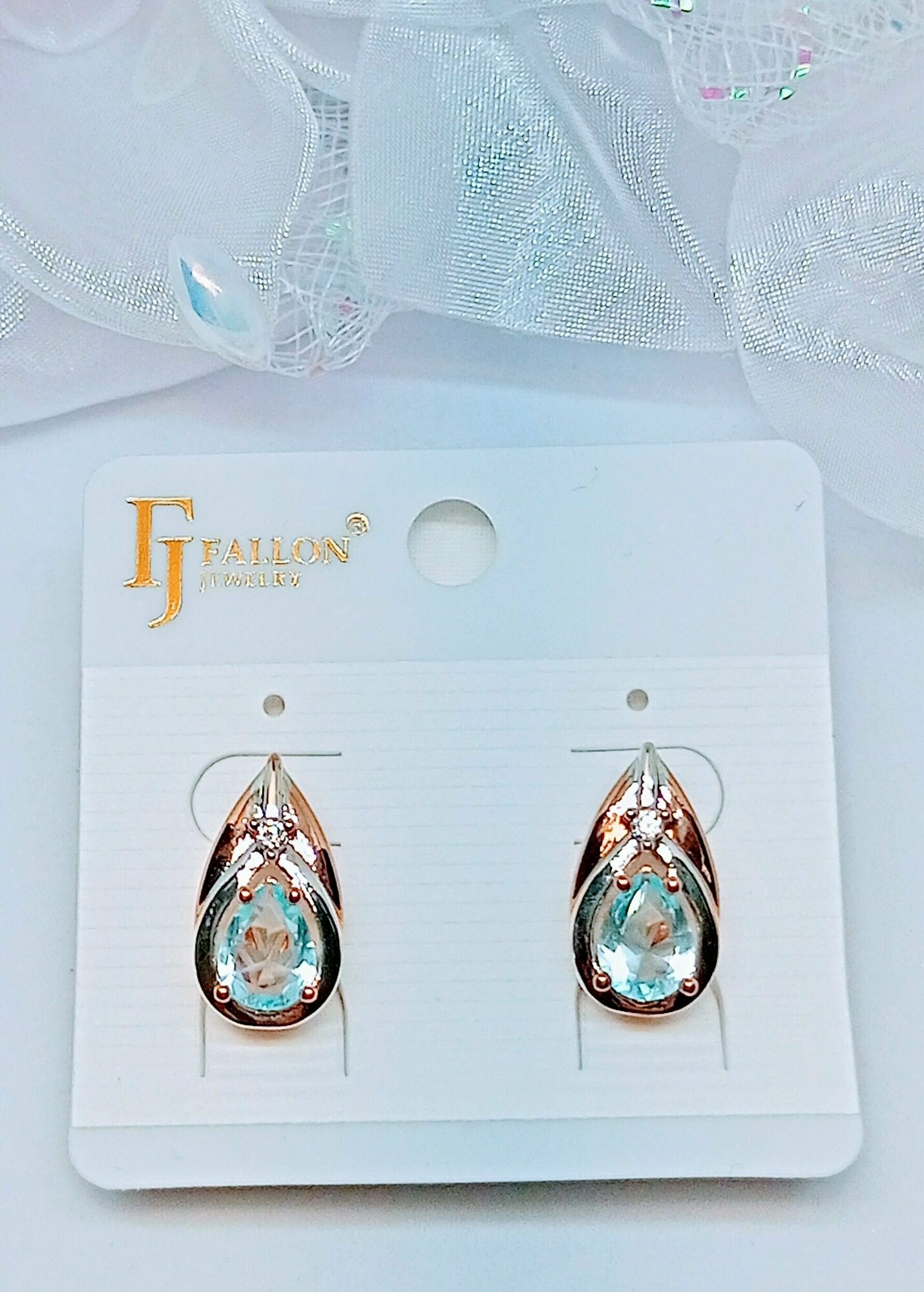 Серьги FJ Fallon Jewelry, голубой — фото 1