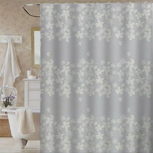 Штора для ванн 180х180 см Peva Прозрачная цветы STSC1015 674₽