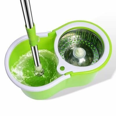 Универсальная швабра с отжимом SPIN MOP PRO 360 (швабра ведро с стальной центрифугой) зеленая