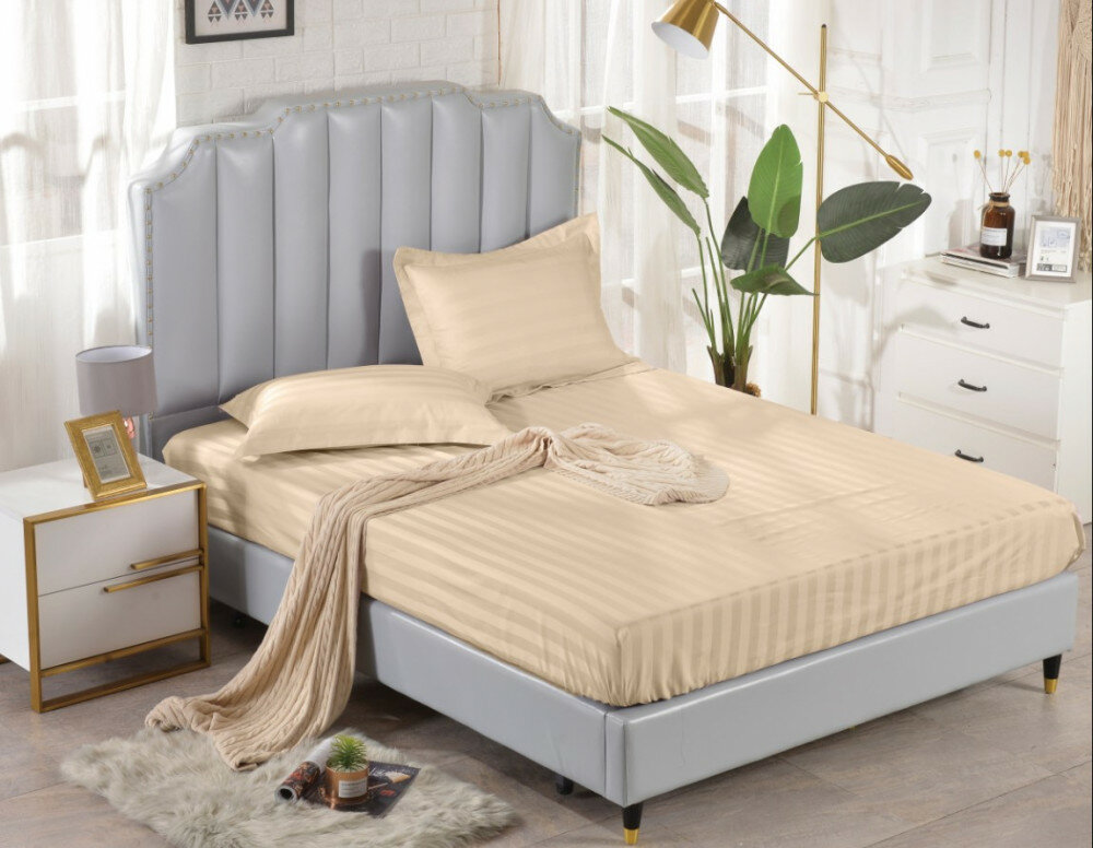 фото PRST-R-58 Простынь страйп-сатин на резинке