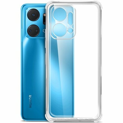 Силиконовый чехол Borasco для Honor X7a, c усиленными углами, прозрачный