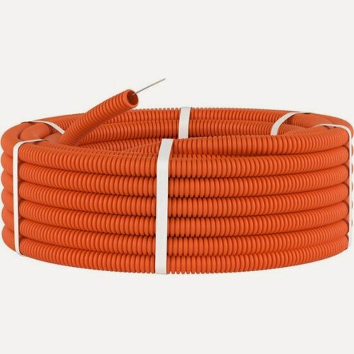 Изображение товара Труба гофрированная Dkc ПНД гибкая легкая d20мм с протяжкой оранж. (уп.100м), 71920