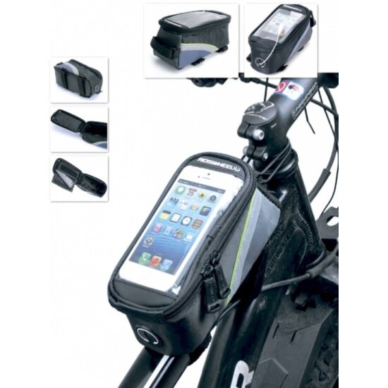 фото Сумка велосипедная BRADEX объёмом 1,2 л. с зелёным элементом