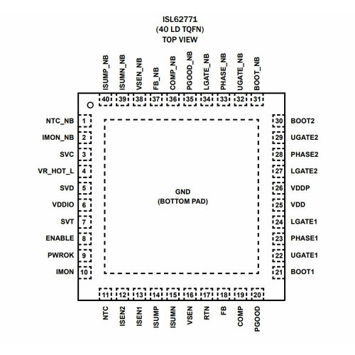 Микросхема ISL62771HRTZ microchip микросхема op amp pst9142nr 4236 sot23 5